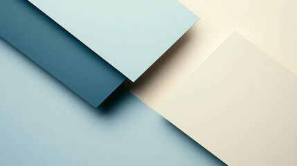 Poster - Minimalist Geometric Composition with Two Intersecting Shapes in Soft Tones