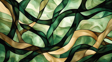 Aufkleber - Fluid Abstract Organic Design with Flowing Lines and Soft Color Transitions