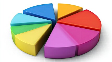 Poster - Colorful 3D Pie Chart Data Visualization