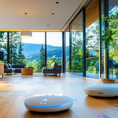 Poster - Enhancing living spaces smart home automation with focus on accessibility in modern architecture interior design nature views contemporary style