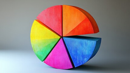 Poster - Colorful 3D pie chart data visualization