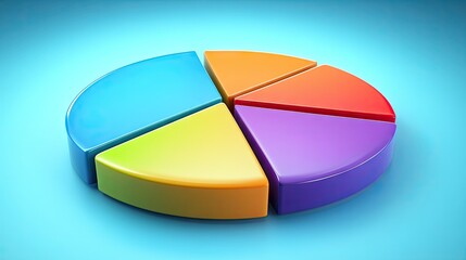 Poster - Colorful 3D Pie Chart Data Visualization