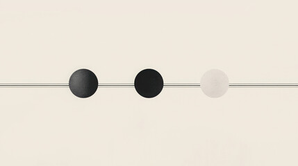 Poster - Simple Geometric Design Featuring Three Evenly Spaced Dots on a Neutral Background