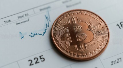 Poster - Cryptocurrency on Financial Graph Showing Growth