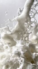 Wall Mural - abstract white foam bubbles: close-up macro photography
