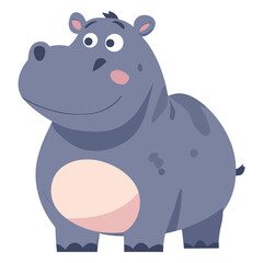 Wall Mural - Hippos illustration children animal vector