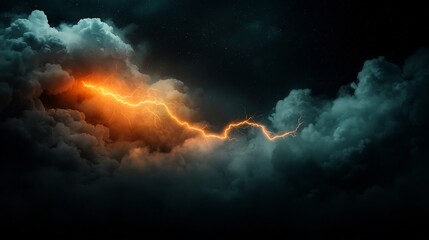 Fototapete - Captivating electric phenomenon with dazzling and meandering lightning bolts across a dramatic and atmospheric sky creating a powerful and celestial display with a surreal cinematic