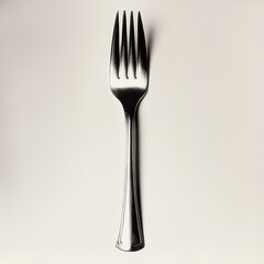 Canvas Print - Silver Fork on White: Minimalist Food Photography