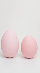 Aufkleber - Minimalist Pastel Pink Easter Eggs on White Background in 4K Resolution