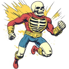 Superhero Skeleton in Action