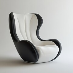 Canvas Print - Modern Black and White Chair Design: Elegant Home Decor