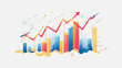 © Teeraphon - Abstract white background with Colorful charts and graphs with statistics to innovative analyze business potential and forecast future development of companies growth.