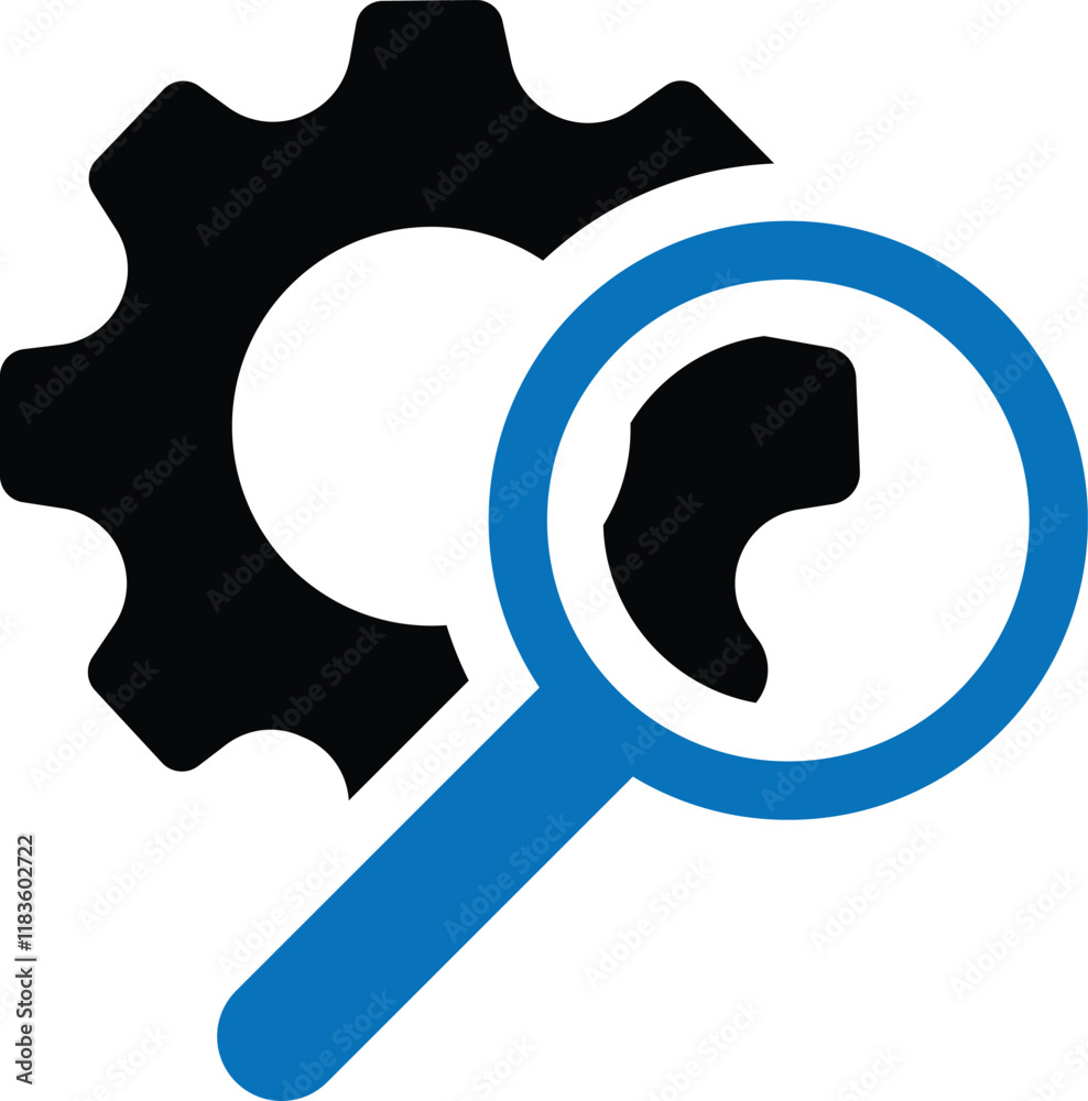 Setup Inspection Icon Search Settings, Tool Inspection, setting icon on magnifying glass ...