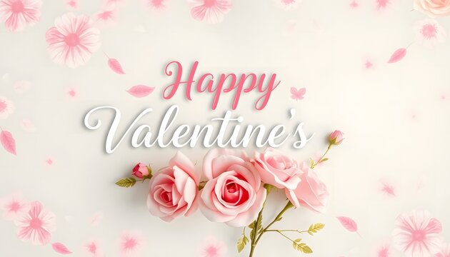 A banner featuring soft floral patterns in pastel colors, a cursive 