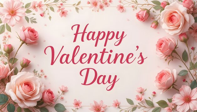 A banner featuring soft floral patterns in pastel colors, a cursive 
