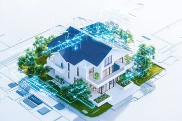 Poster - Smart home automation initiative event community center digital innovation urban environment aerial view technology advancement