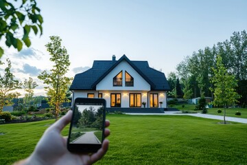 Poster - Innovative smart home automation initiative enhancing community living suburban neighborhood digital content residential setting front view technology advancement