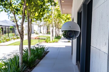 Poster - Home security camera installation residential property image outdoor environment close-up viewpoint smart home automation concept