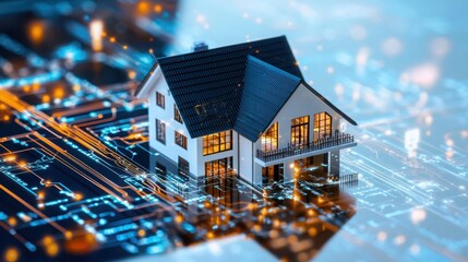 Poster - Smart home automation strategies residential spaces digital technology modern environment innovative viewpoint policy support concepts