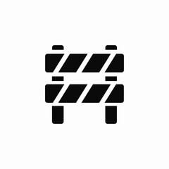 Poster - road construction barrier icon vector sign