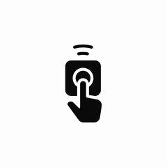 Poster - click doorbell icon vector sign