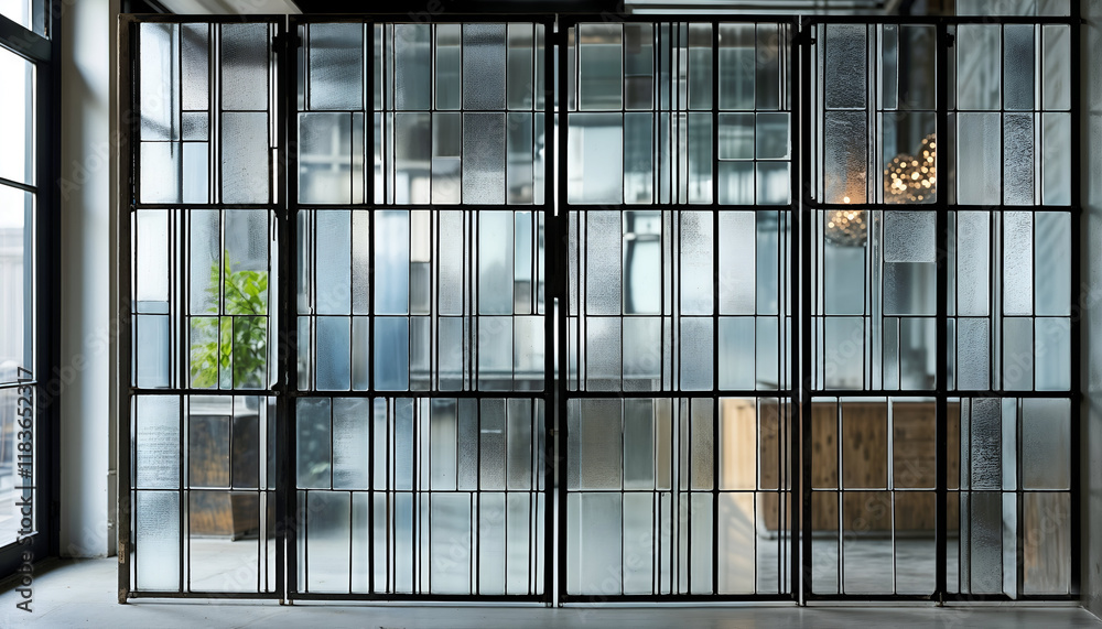 Picture of Industrial Chic: A modern office space with a sleek, industrial design ...