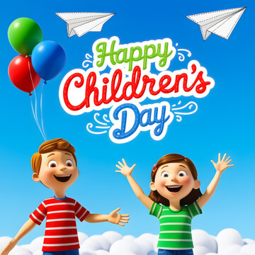 Happy Children's Day new design for social media poster 
