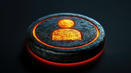 Poster - Glowing Embers Profile Icon on Dark Background