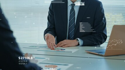 Aufkleber - business negotiation, business, marketing, proposal, sales, meeting, customer service, explanation, investigations, interview, research, data, graph, chart, money, finance, economy, fact, evidence, an