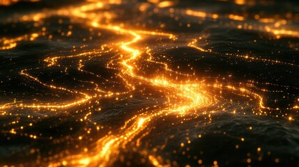 Poster - Glowing Lava Flow Abstract Background Texture