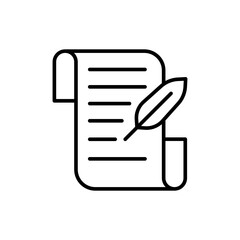 Poster - Old literature outline icons, minimalist vector illustration ,simple transparent graphic element .Isolated on white background