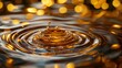 © Anna - close-up of a water droplet splashing into a still surface, dynamic ripples and reflections, focus on clarity and movement