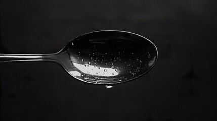 Sticker - A Single Drop: Close-up Photography of Water on a Spoon