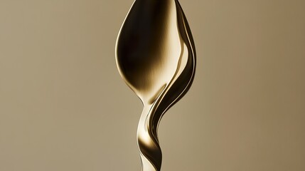 Poster - Abstract Gold Spoon: Elegant Still Life Photography