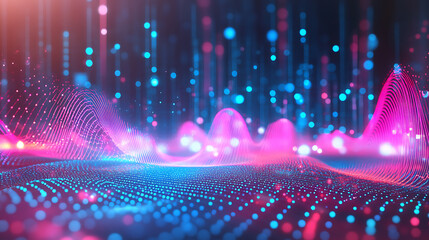 Aufkleber - Pink and blue neon light abstract background with triangles and street tunnel