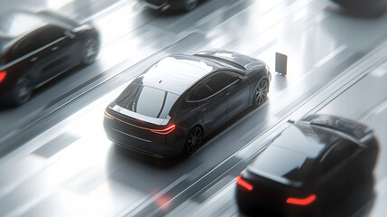 Poster - Autonomous cars sensor systems for safety of driverless cars, future adaptive cruise control that senses nearby vehicles and pedestrians, smart transportation technology