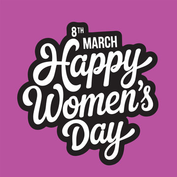 happy women's day typography