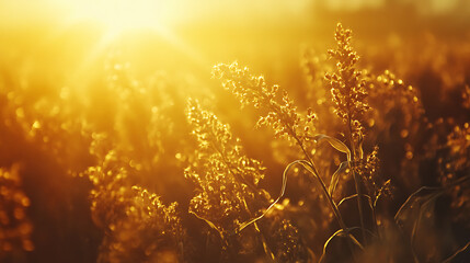 Aufkleber - Corn cobs in the field, corn plantation under the sun rays