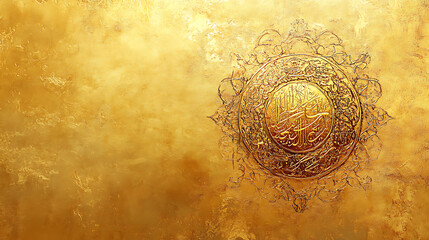 Aufkleber - Eid mubarak islamic background with golden shape, beautiful muslim invitation with ramadan, eid mubarak, religion background, ai