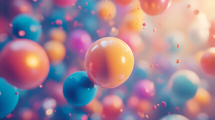 Aufkleber - Festive background with vibrant balloons: a captivating visual for celebratory designs