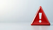 © Bonsales - Red warning sign with exclamation mark conveying caution, danger, and alert, isolated on white background with bright lighting