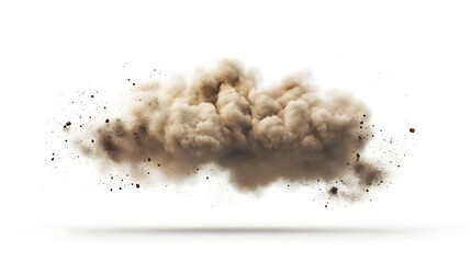 Aufkleber - Isolated modern cloud with dirt, smoke, soil and sand particles, realistic modern on white
