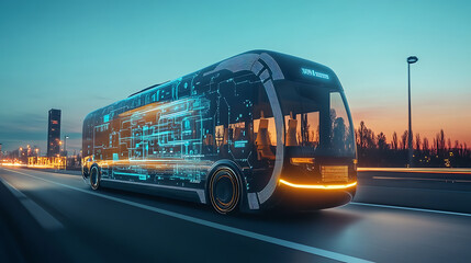 Aufkleber - Its (intelligent transport systems), mobility as a service, concept of transportation and technology