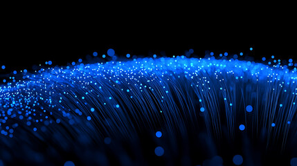 Poster - Luminous blue network connection with sparkling dots background, based on