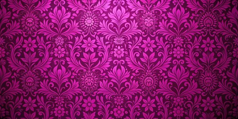 colorful fuchsia purple floral wallpaper background with intricate patterns and designs in a repeati
