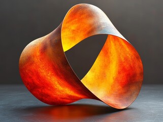 Poster - A computer-generated 3D render depicting a colored, twisted geometric pattern