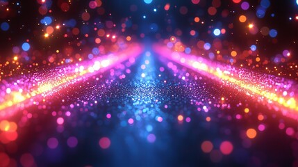 Poster - Blurred colorful light rays creating a radial motion effect in an abstract background