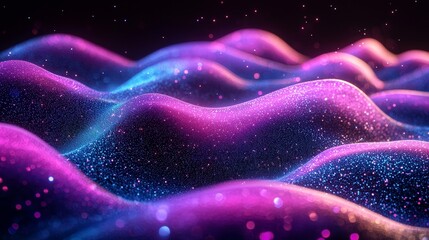 Poster - an abstract 3d illustration of orange optical fiber particles