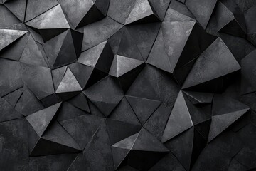 Poster - dark artwork composed of black geometric elements on an abstract background