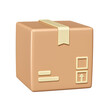 © FOTOSPLASH - Minimal Parcel box or shipment package icon. 3d rendering